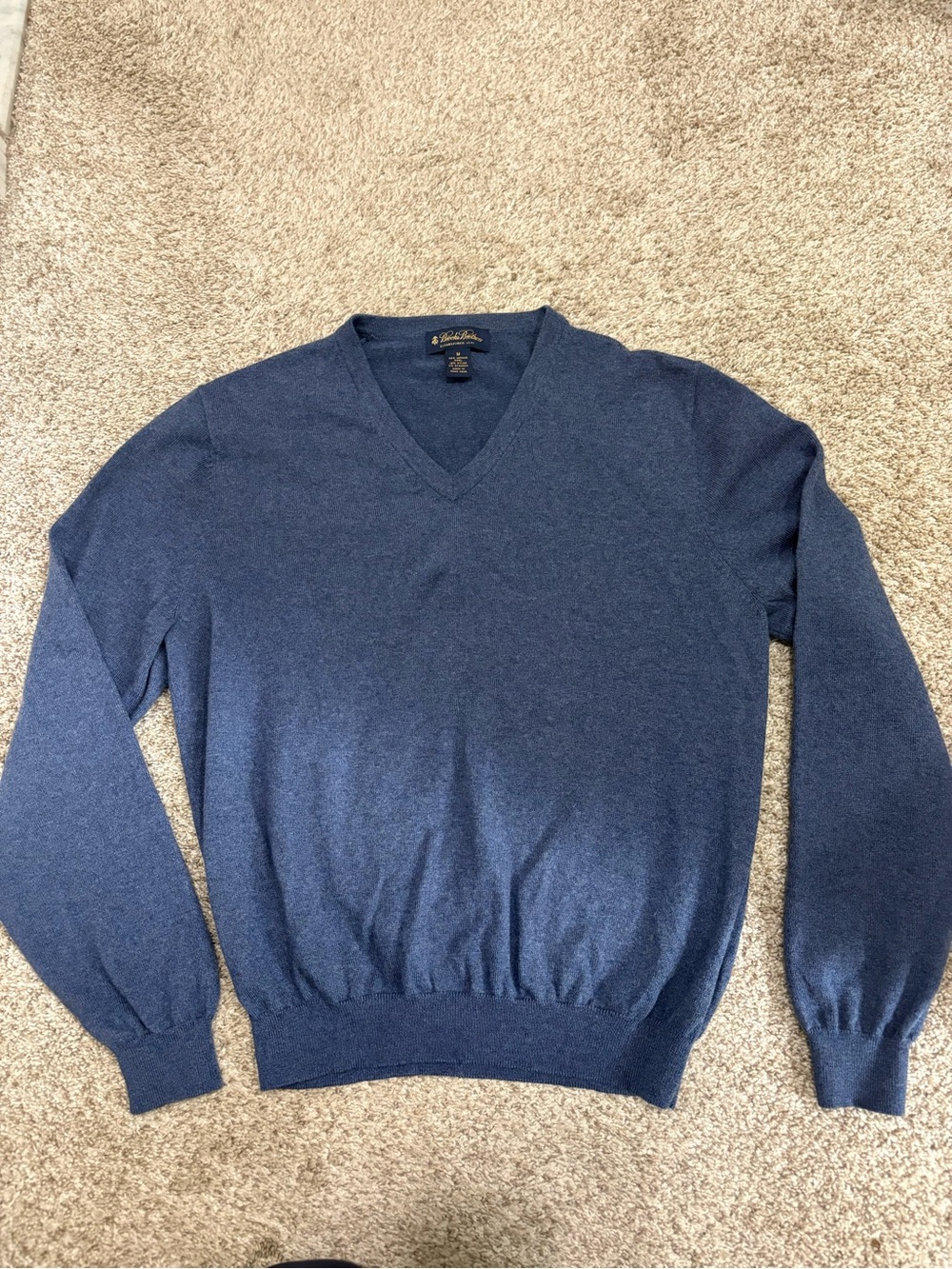 Brooks Brothers Men's V-Neck Sweater in Deep Blue